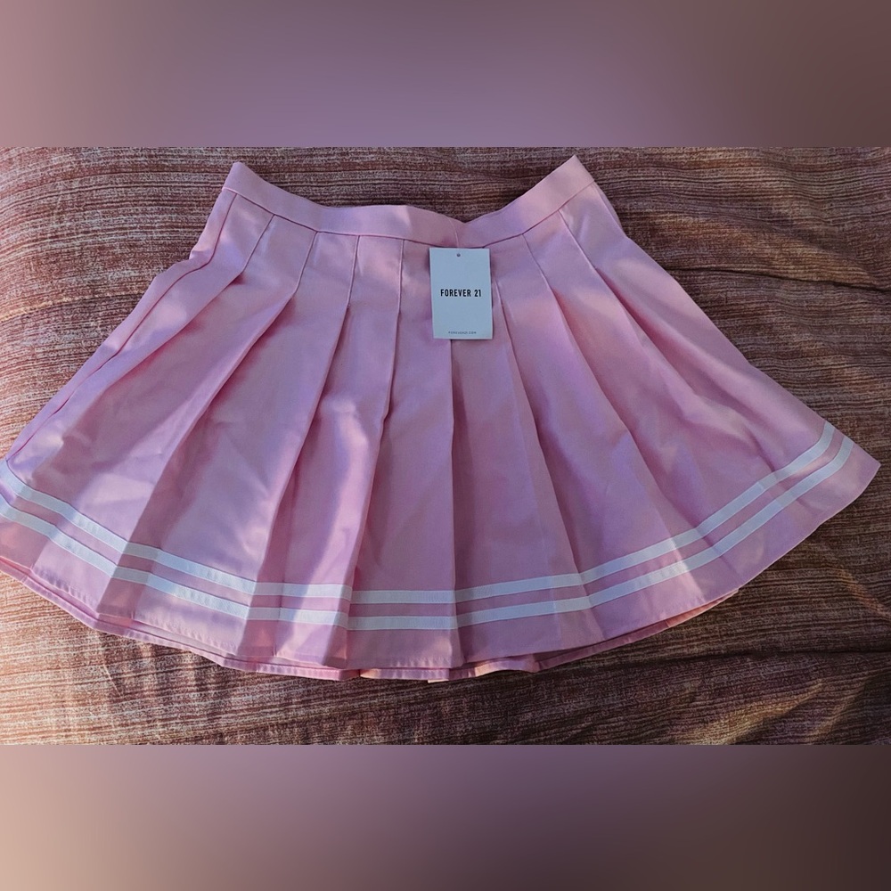 Varsity Tennis Skirt (Pink & White-NEVER WORN)